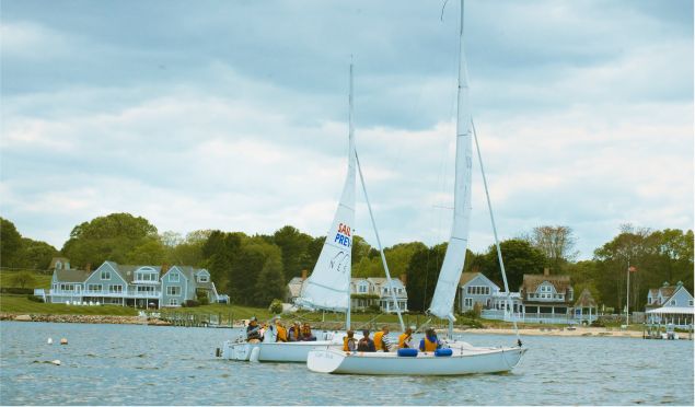 Ruby and her dad skiing